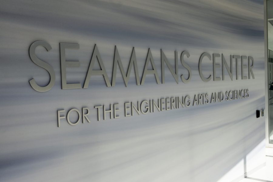 The inside of the Seamans Center is seen on Friday, July 12, 2019. The building houses the UI College of Engineering.