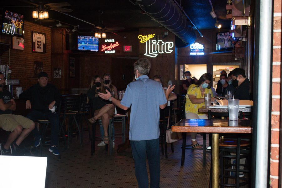 Eric Barnstad speaks about his political experience at Sports Column in Iowa City on Tuesday, August 25, 2020. (Raquele Decker/The Daily Iowan)