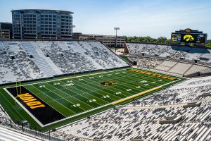 Kinnick Stadium is seen fom the north end zone at Iowa Football Media Day on Friday, August 9, 2019. 