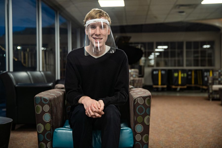 UI student Samuel Rane poses for a portrait in Mayflower Residence Hall on Monday, Sept. 28, 2020. 