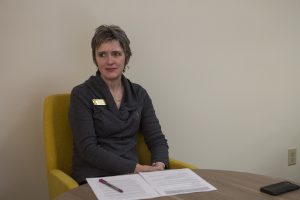 Director for Student Wellbeing and Harm Reduction Initiatives Tanya Villhauer speaks in an interview with The Daily Iowan on Feb. 21, 2019. 