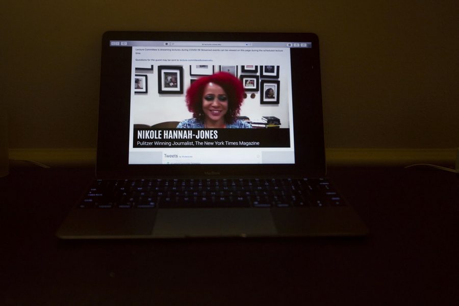Pulitzer Prize Winning Journalist Nikole Hannah-Jones speaks during her virtual lecture on Tuesday, Sept 22, 2020. Nikole spoke on her 1916 project about the continuing history of American slavery. 
