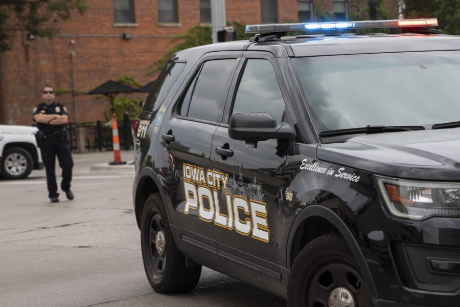 Iowa City Police Department vehicles are seen on July 9, 2019. 