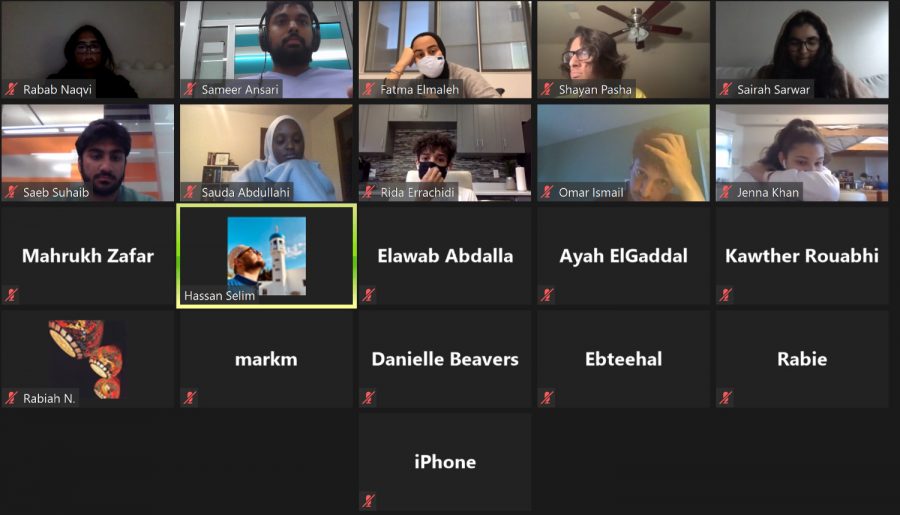 University of Iowa Muslim Student Association meet on Zoom for a Halaqa about racism and Islam on Sept. 3. Contributed sceenshot.
