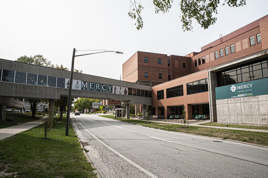 Mercy Hospital is seen in Iowa City on Monday, September 15th, 2020. (Tate Hildyard/ The Daily Iowan)