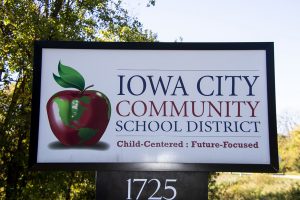 Iowa City Community School District sign 1725 North Dodge St. as seen on Thursday, Oct. 15, 2020.