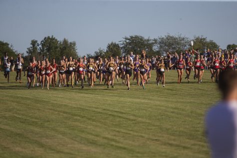 The women’s 4k begins at the Hawkeye Invitational at Ashton Cross Country Course on Friday, September 6, 2019. Iowa State senior Abby Caldwell went on to win the race with a time of 14:02.0. The Hawkeyes defeated six other teams to finish first overall for both men’s and women’s races. 