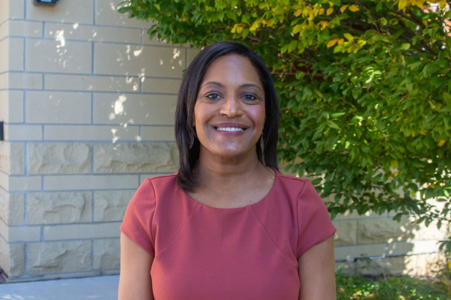 University of Iowa Interim Associate Vice President for Diversity, Equity and Inclusion, Liz Tovar, poses for a portrait on Oct. 7. (Ayrton Breckenridge/The Daily Iowan)