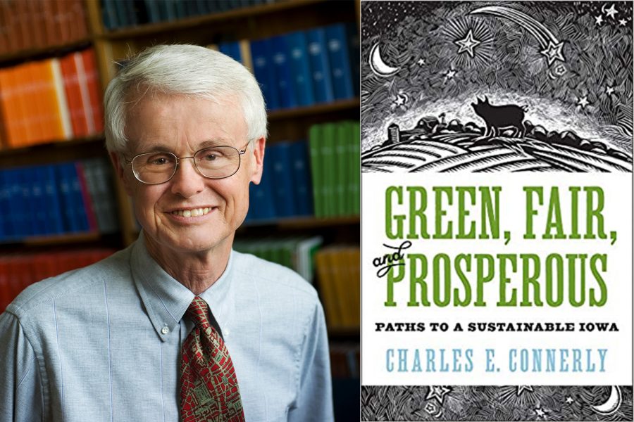 Photo of Charles Connerly, professor and director of the UI School of Planning and Public Affairs, and the cover art of his new book. Contributed.
