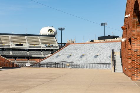 Empty stands at Kinnick Stadium are seen on what would have been the football season opener on Saturday Sept. 5, 2020. 