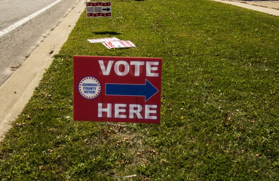 Johnson County holds drive-in voting at 913 S. Dubuque St. as seen on Tuesday, Oct. 6, 2020 