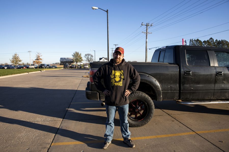 Chad Lehman (42) 2027 Hwy 927, Wilton. poses for a picture. As seen on Nov.3,2020.  Lehman just got done voting at theWilton Community Center 1215 Cypress St. “I voted Liberartian, because they believe like I do, You rights shall not be infringed on, for the 2nd amendment.”
