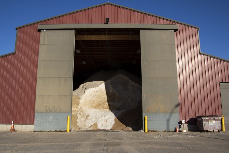 Iowa City’s salt and sand barn ready for use, on Monday Nov. 30, 2020. 