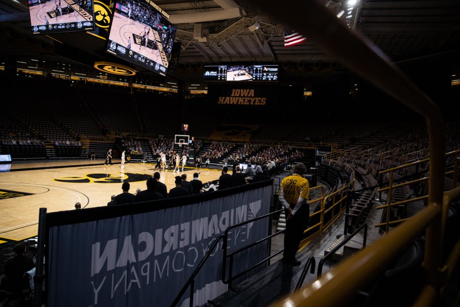 Action is underway during a mens basketball game between Iowa and Purdue at Carver-Hawkeye Arena on Tuesday, Dec. 22, 2020.