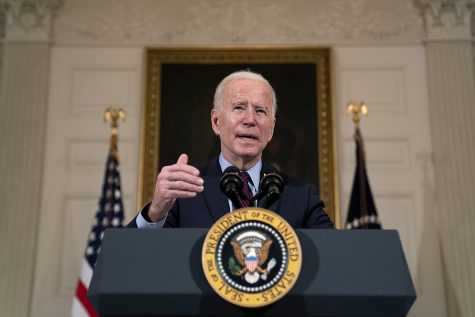 President Joe Biden delivers remarks on the national economy in the State Dining Room at the White House in Washington, D.C., on Feb. 5, 2021. 
