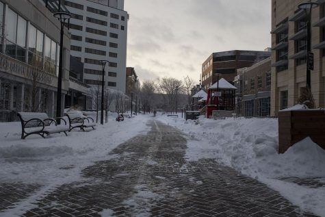 Downtown Iowa City is seen on Feb. 4, 2021 