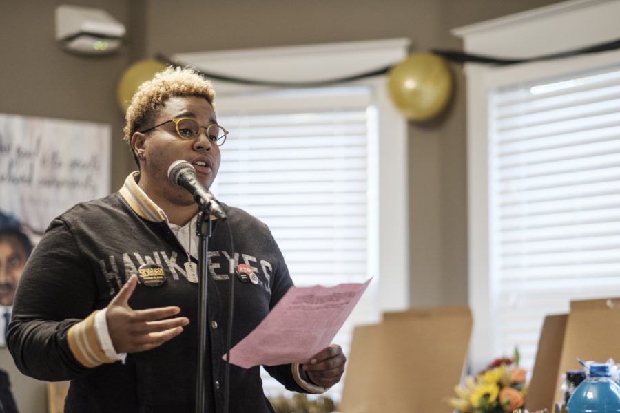 Assistant Director of MISSE Tab Wiggins speaks during the 50th anniversary celebration at the Afro American Cultural House on Friday, October 19, 2018.