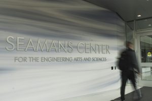 Entrance to the University of Iowas Seamans Center for the Engineering Arts and Sciences at 103 South Capitol Street, Iowa City, IA on Friday, Oct. 2, 2020.