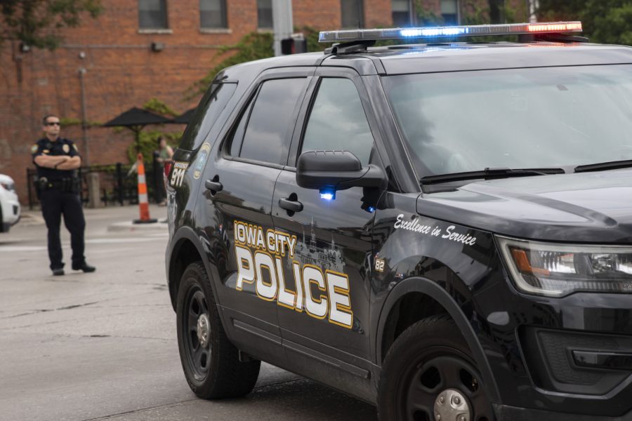 Iowa City Police Department vehicles are seen on July 9, 2019. 