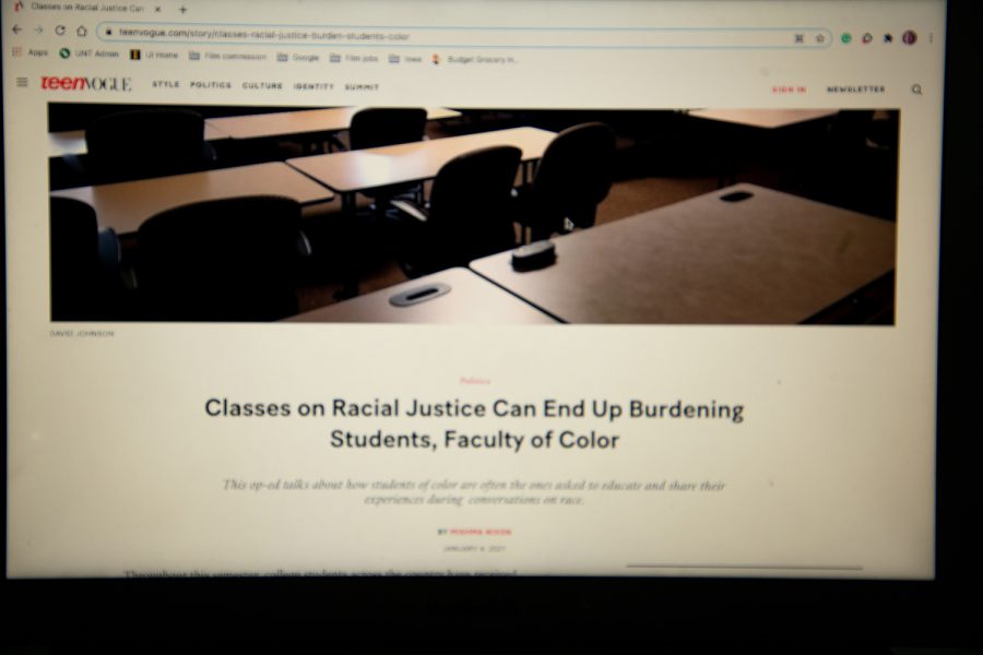 A University of Iowa Student wrote a vogue magazine article about Racial Justice classes. The vogue magazine website is seen on February 17 2021. (Daniel McGregor-Huyer/The Daily Iowan)