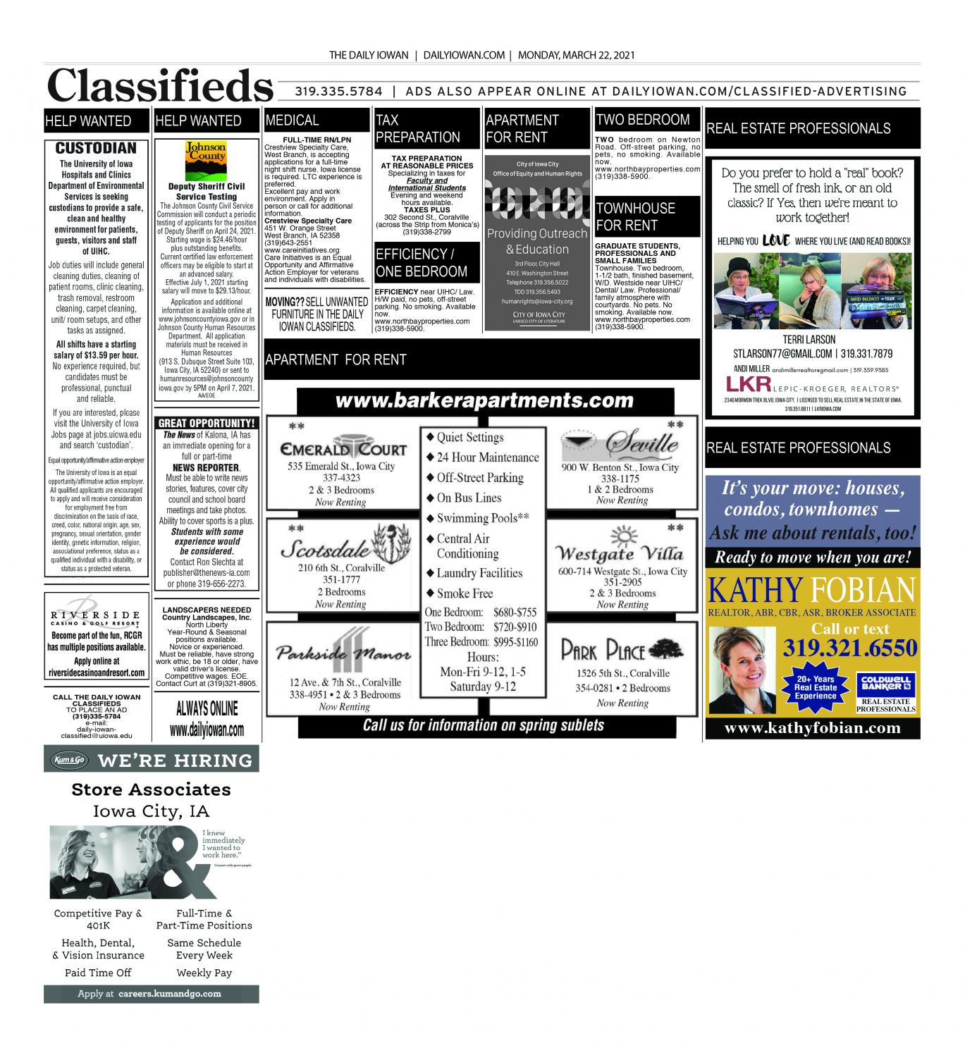 Classified Advertising - The Daily Iowan