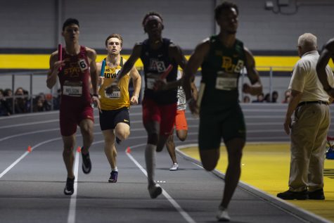 Iowa multi-event competitor Will Daniels competes in the 4x400m relay during the fourth annual Larry Wieczorek Invitational at the University of Iowa Recreation Building on Saturday, Jan 18, 2020. 