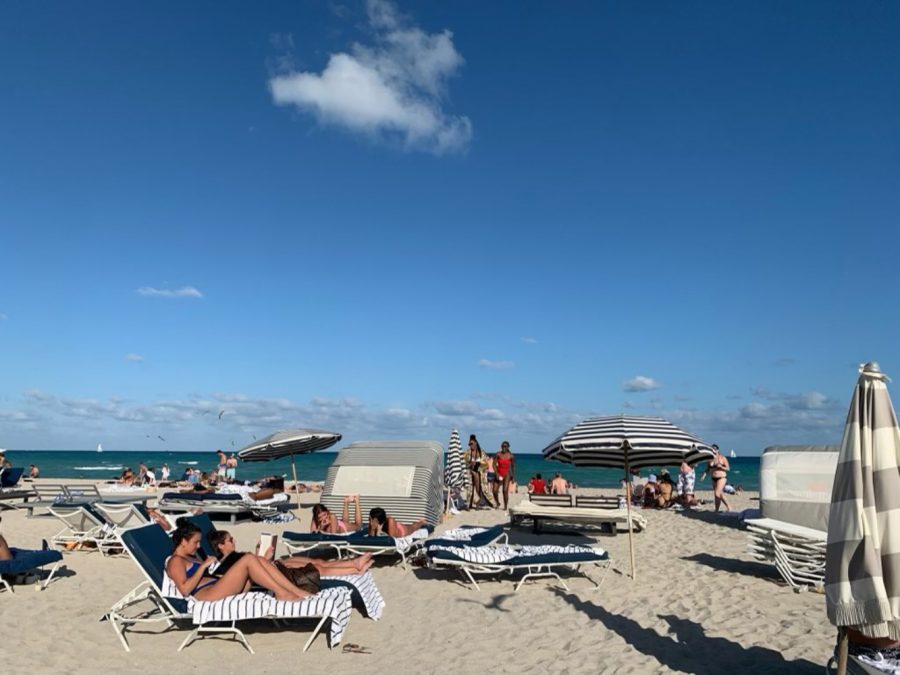 University of Iowa students vacationed on Miami Beach in Florida on March 7 while keeping up with remote online classes. (Contributed)