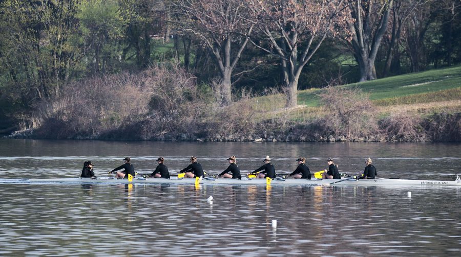 On+the+lake+on+Saturday%2C+April+24%2C+2021.+University+of+Iowa+2+Novice+8+rowing+team+gets+an+early+warmup.++The+Hawkeyes+won+with+a+time+of+7%3A14.50+over+the+Badgers+time+7%3A24.91+and+the+Gophers+time+7%3A34.51.