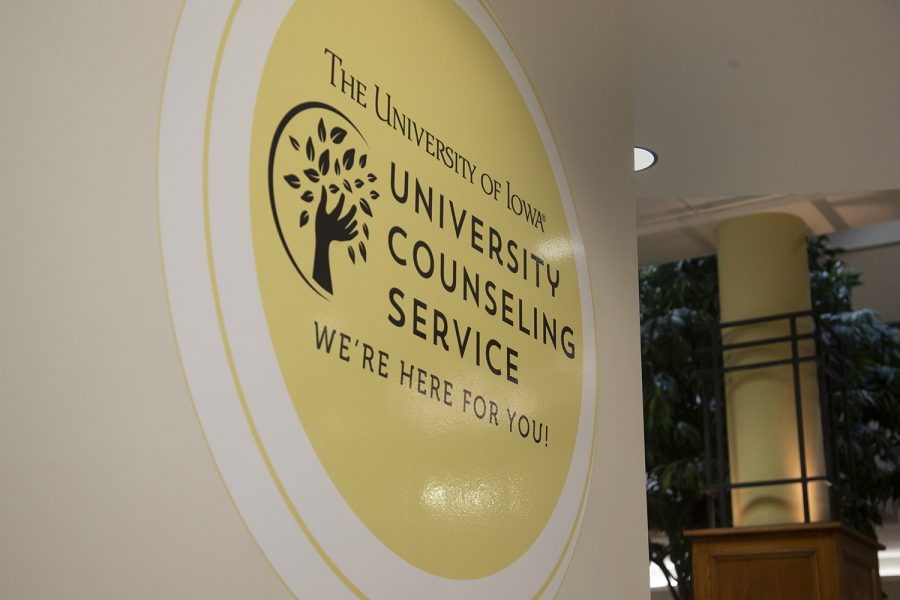 The University Counseling Services office is seen in the Old Capital Mall on Monday, Feb. 17, 2020. 
