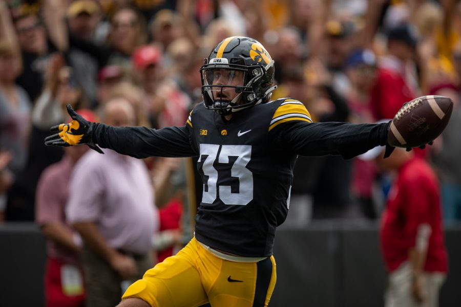 Iowa+defensive+back+Riley+Moss+returns+an+interception+for+a+touchdown+during+a+football+game+between+No.+18+Iowa+and+No.+17+Indiana+at+Kinnick+Stadium+on+Saturday%2C+Sept.+4%2C+2021.+%28Jerod+Ringwald%2FThe+Daily+Iowan%29