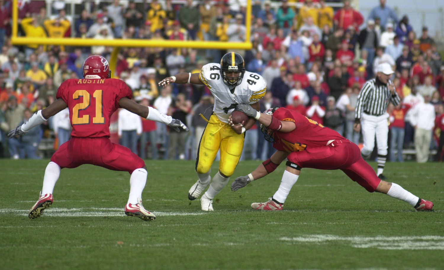 Former Iowa state football star makes history, Cleats displayed at