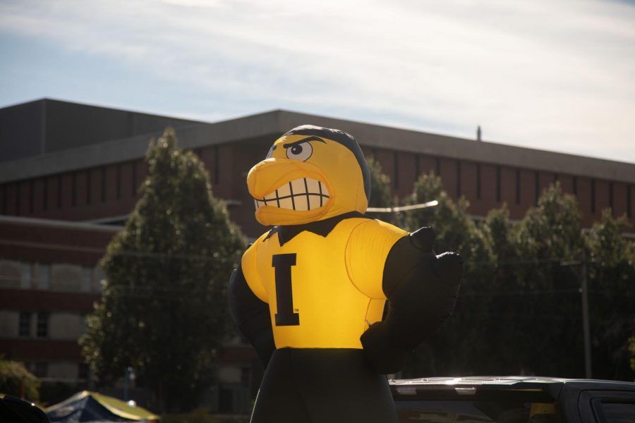 A blow up Herky before a football game between No. 5 Iowa and Colorado State on Saturday, Sept. 25, 2021. 