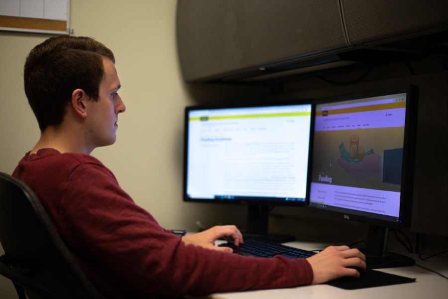 University of Iowa Undergraduate Student Government Director of Finance Patrick Johnson poses for a picture Wednesday, Oct. 6, 2021. 