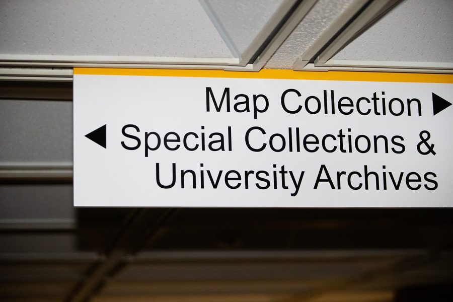 Special Collections is seen at the University of Iowa Main Library Sunday, Oct. 24, 2021. 