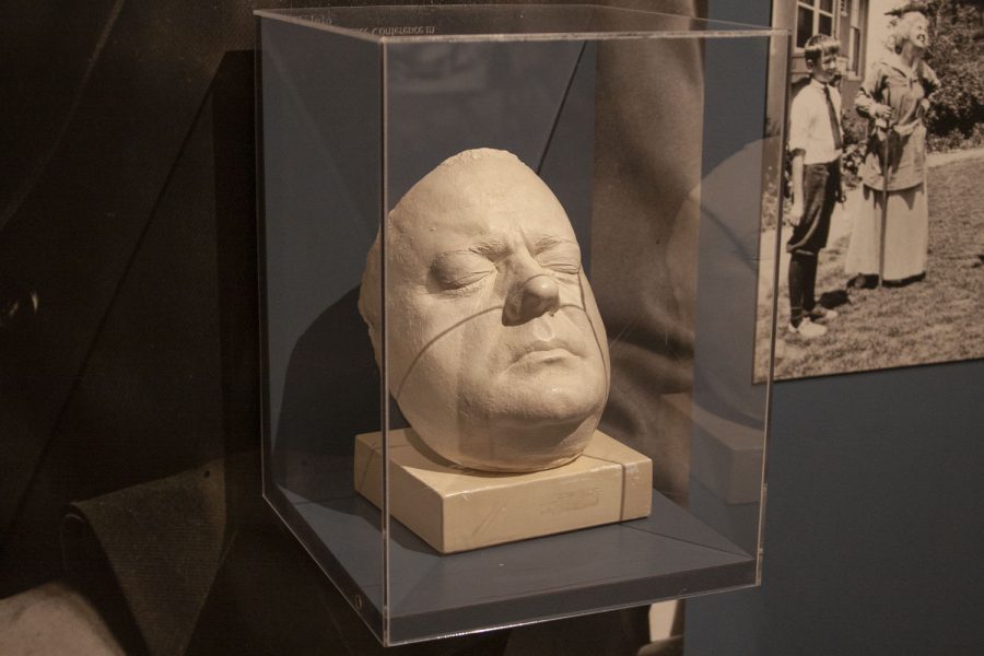 The Years of Compassion - After the Great War 1914-1923 exhibit at the Herbert Hoover Presidential Library and Museum on Oct. 29, 2021. This exhibit displays a mold of Herbert Hoovers face. (Dimia Burrell/The Daily Iowan)