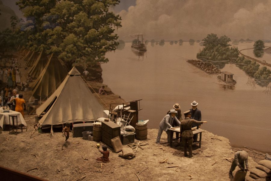 The Mississippi Flood is displayed in the Year of Enterprise 1921-1928 exhibit at the Herbert Hoover Presidential Library and Museum on Oct. 29, 2021. (Dimia Burrell/The Daily Iowan)