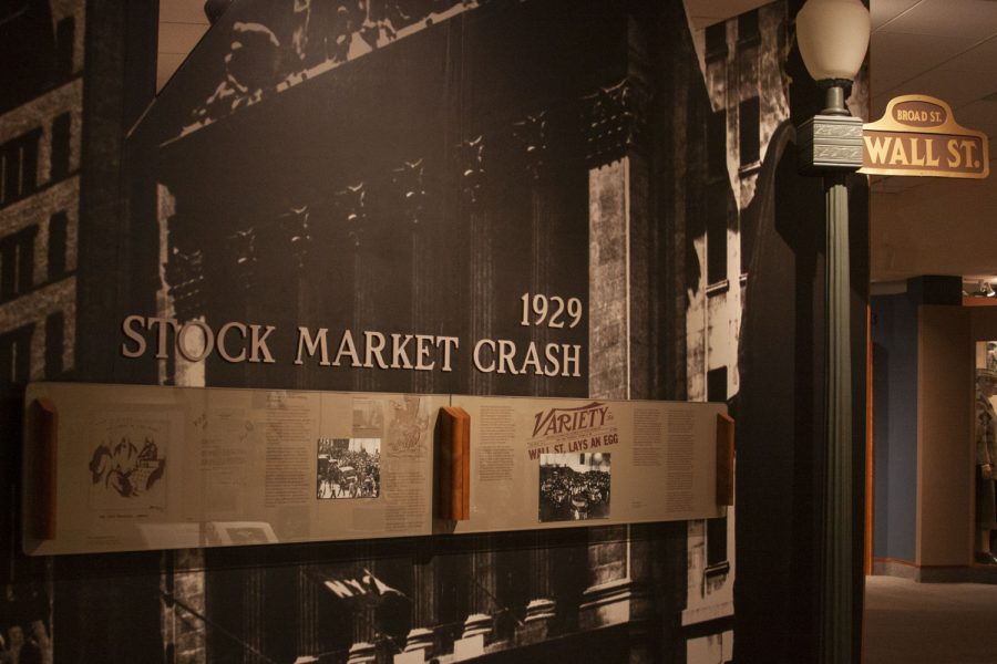 The 1929 Stock Market Crash displayed by the Great Depression exhibit at the Herbert Hoover Presidential Library and Museum on Oct. 29, 2021. (Dimia Burrell/The Daily Iowan)