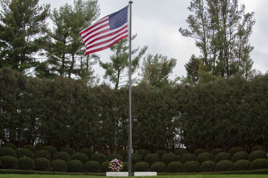 The Gravesite of both Herbert Hoover and Lou Henry Hoover at the Herbert Hoover Presidential Library and Museum on Oct. 29, 2021. (Dimia Burrell/The Daily Iowan)