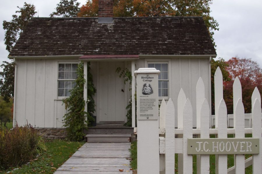 The Birthplace Cottage of Herbert Hoover at the Herbert Hoover Presidential Library and Museum on Oct. 29, 2021. (Dimia Burrell/The Daily Iowan)