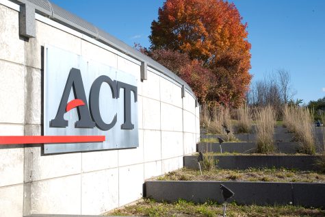 The ACT building sign is seen on November 2 2021.
