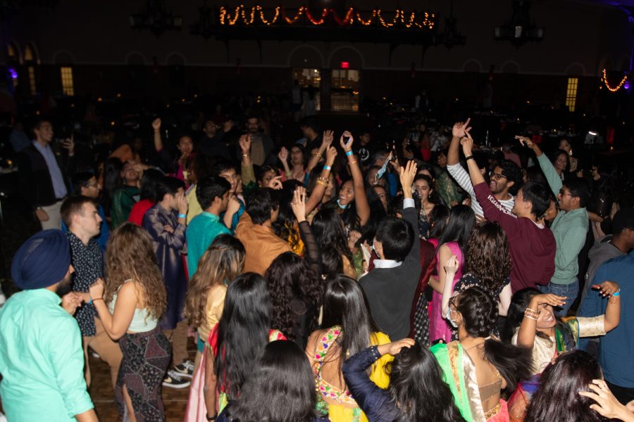 Event attendees celebrate the Diwali Festival at the Iowa Memorial Union Main Lounge on Saturday, Nov. 6, 2021.