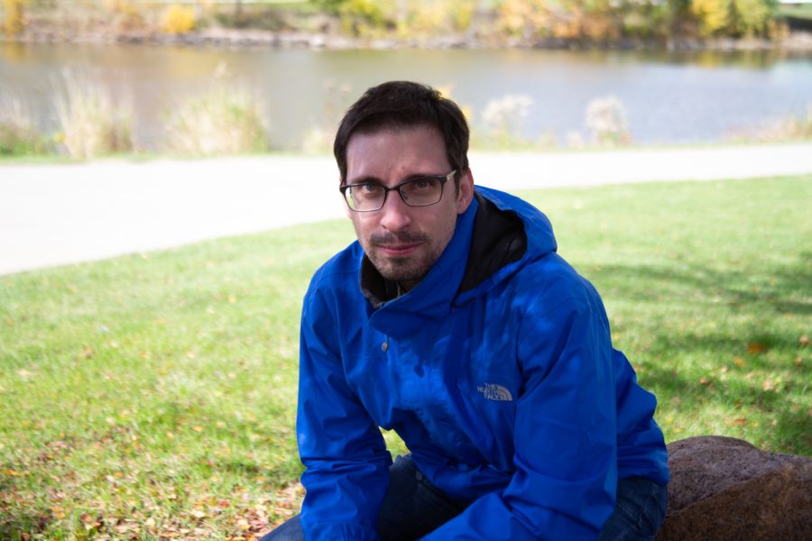 Flood+attenuation+and+climate+change+researcher+Federico+Antolini%2C+currently+pursuing+his+PhD+in+geoinformatics%2C+poses+for+a+portrait+near+the+Iowa+River+on+Monday+Nov.+1%2C+2021.