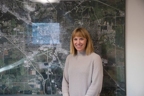 Iowa City Urban Planning’s Senior Planner Anne Russett poses for a photo at City Hall in Downtown Iowa City on Tuesday, Dec. 7, 2021. Russett is a part the team behind the development the South District in Iowa City that is focusing on affordable housing options.