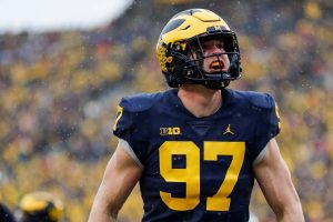 Michigan defensive end Aidan Hutchinson collected three sacks against Ohio State.

Syndication Detroit Free Press