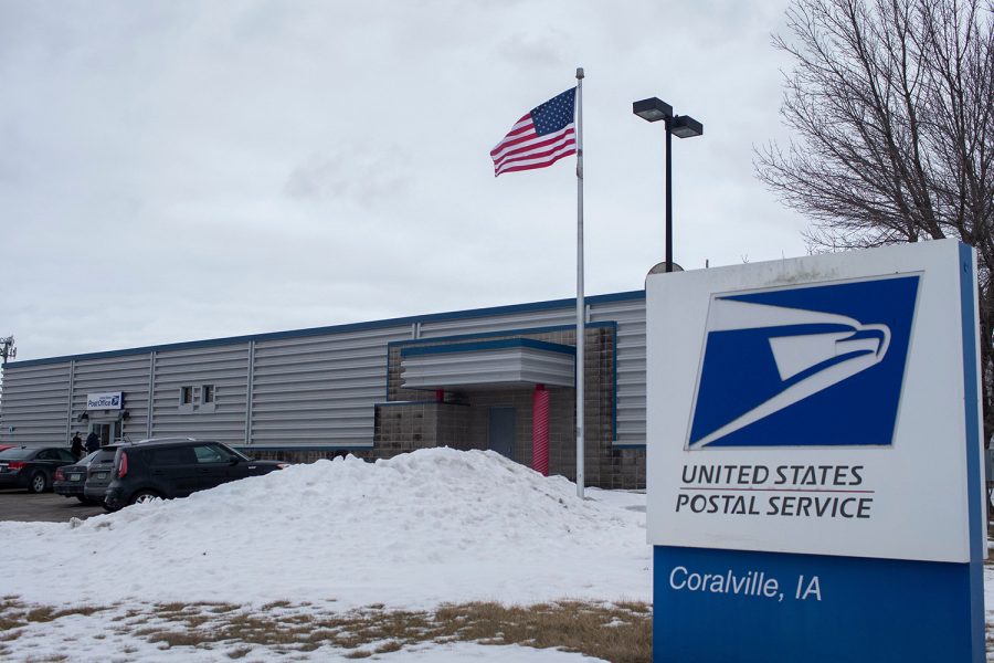 The Coralville Post Office is seen on Thursday, Jan. 27, 2022. 