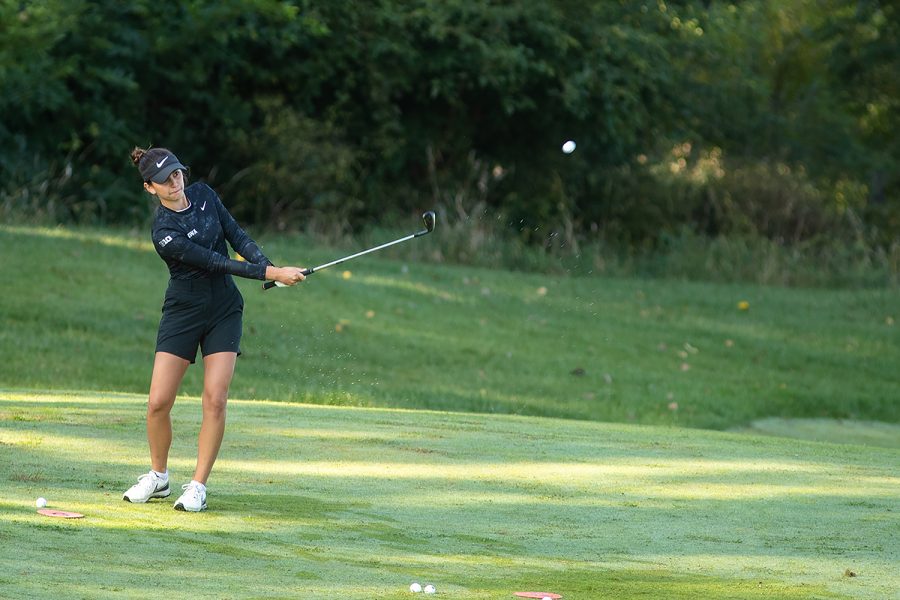 Dana Lerner practices at Finkbine Golf Course on Thursday, Sept. 16, 2021. Lerner has played with the University of Iowa since 2018.