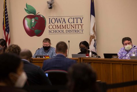 The Iowa City Community School District held a meeting at the professional development center on Tuesday, Feb. 7, 2022.