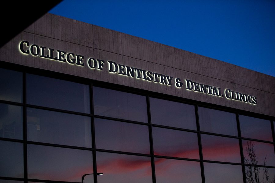 The University of Iowa's College of Dentistry and Dental Clinic building is seen on Sunday, Feb. 27, 2022.