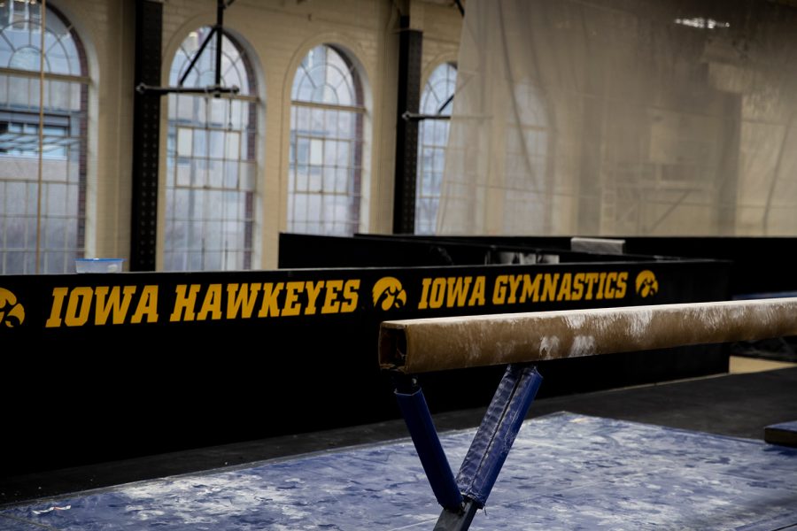 The Iowa Spirit Squads and Iowa Gymnastics training facility in the Field House is seen on Tuesday, Feb. 15, 2022. 