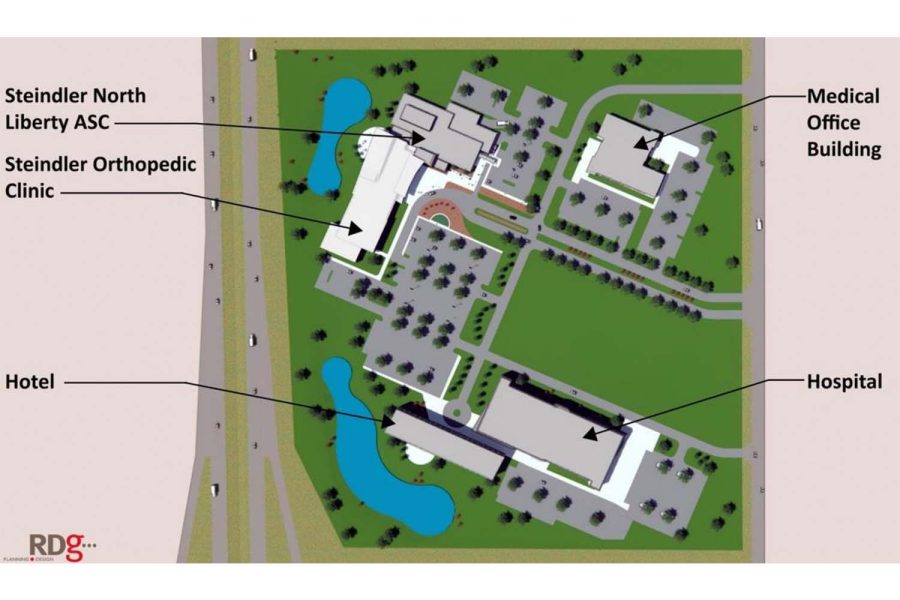 A map of the proposed orthopedic medical park. 